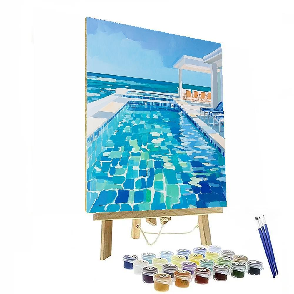 David Hockney Inspired California Pool Numbered painting kits