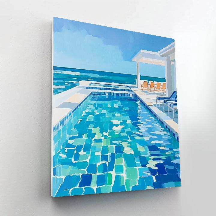 David Hockney Inspired California Pool Numbered painting kits