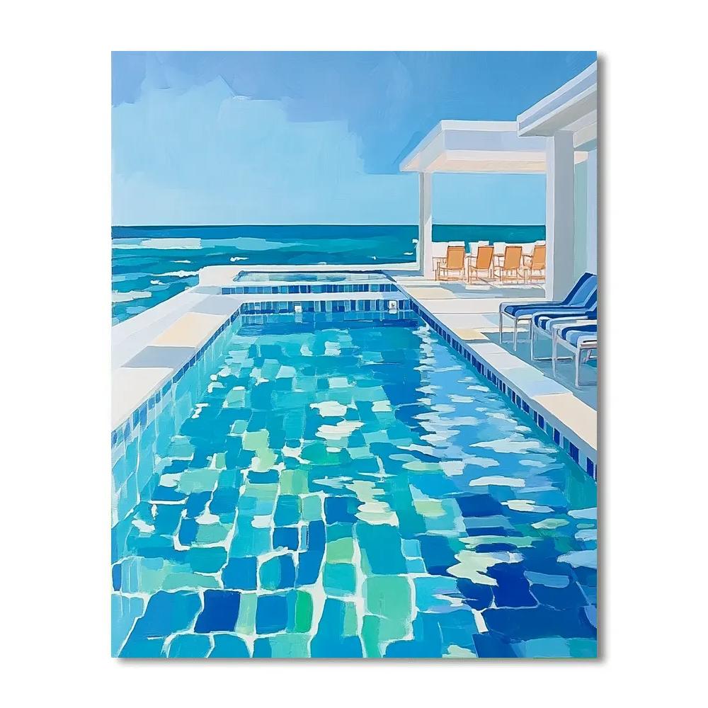 David Hockney Inspired California Pool Numbered painting kits