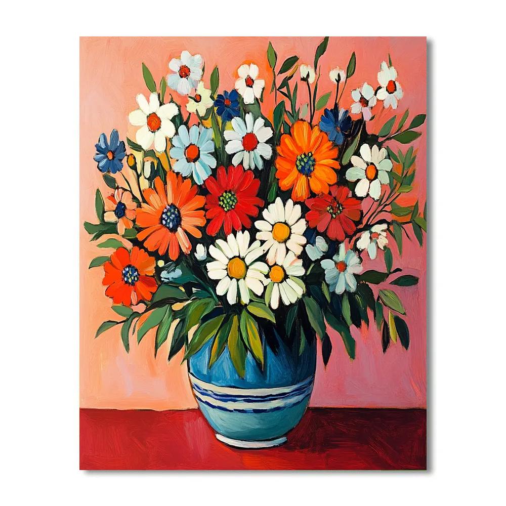 Henri Matisse Inspired Vibrant Floral Still Life painting number kit