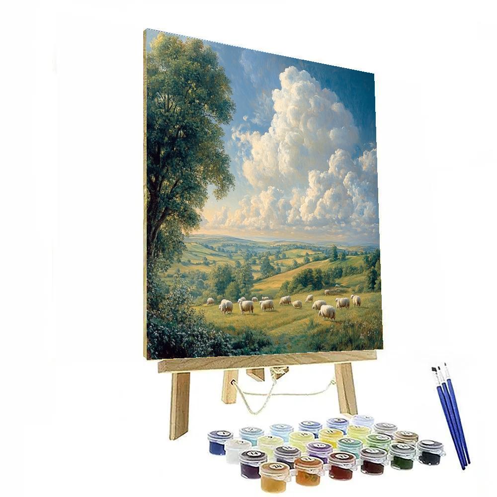 John Constable Inspired Pastoral Landscape DIY paint by numbers