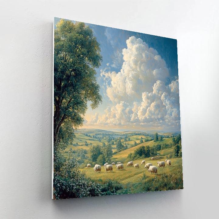 John Constable Inspired Pastoral Landscape DIY paint by numbers