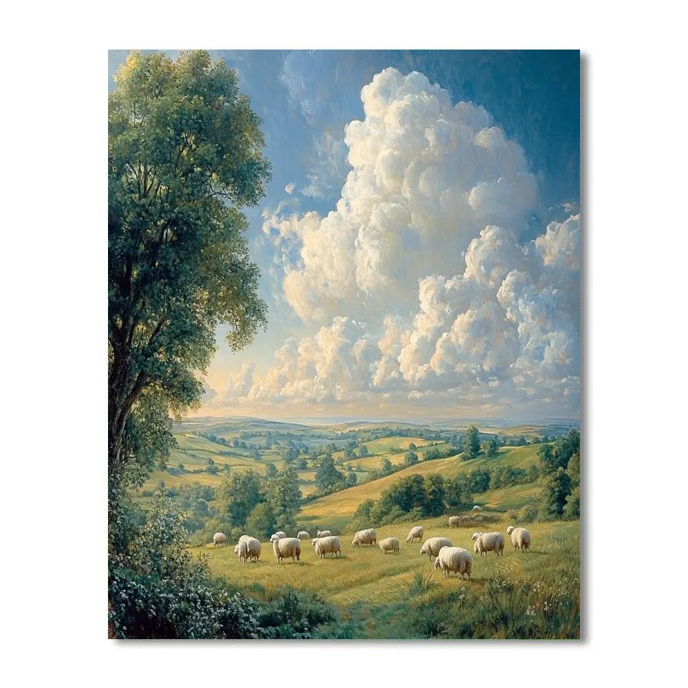 John Constable Inspired Pastoral Landscape DIY paint by numbers