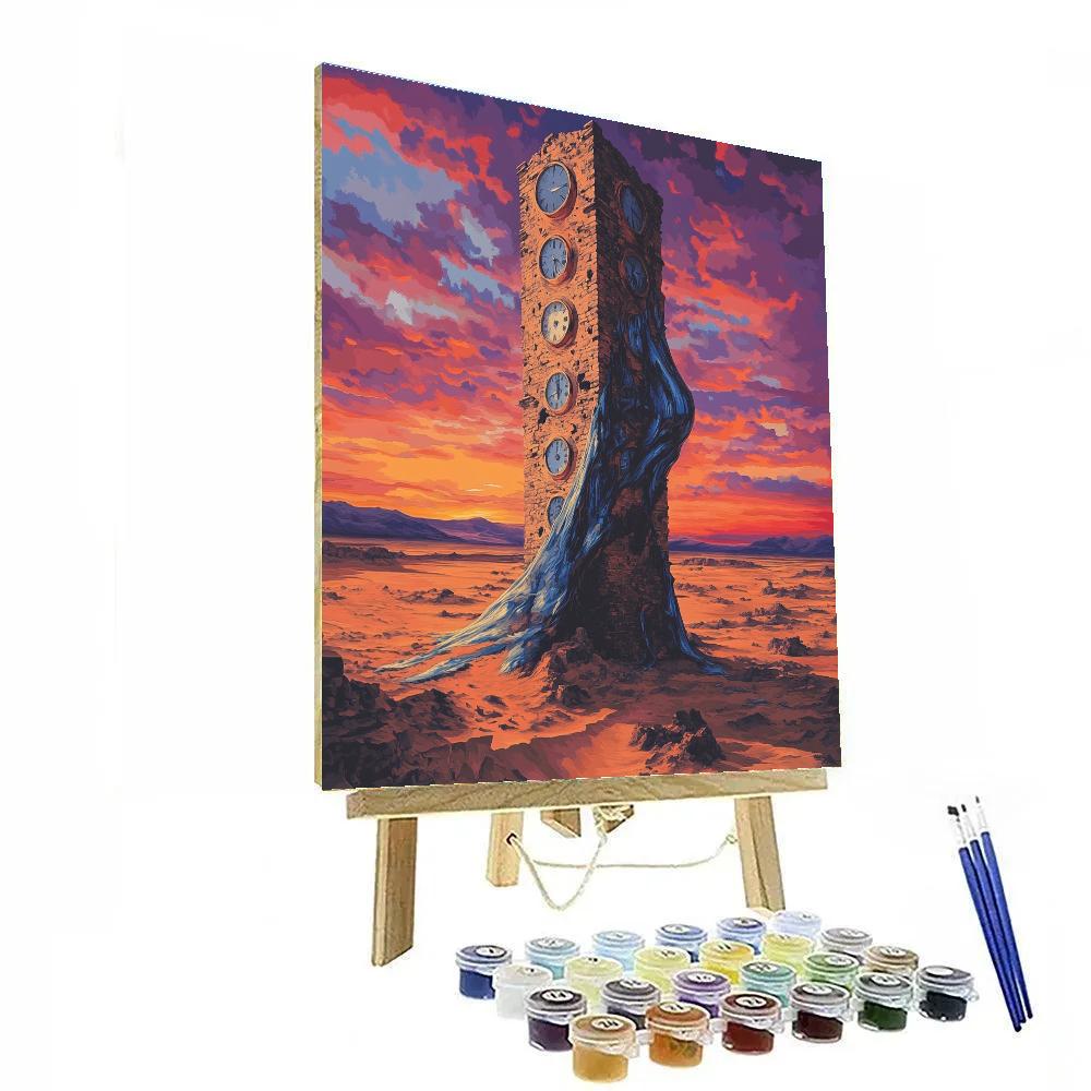 Salvador Dali Inspired Melting Watch Tower DIY paint by numbers