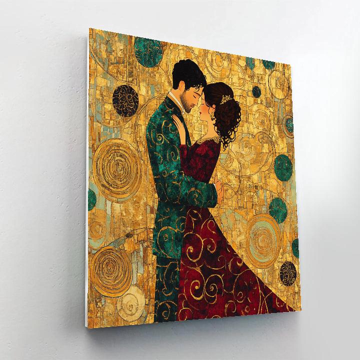 Gustav Klimt Inspired Lovers In Gold DIY paint by numbers
