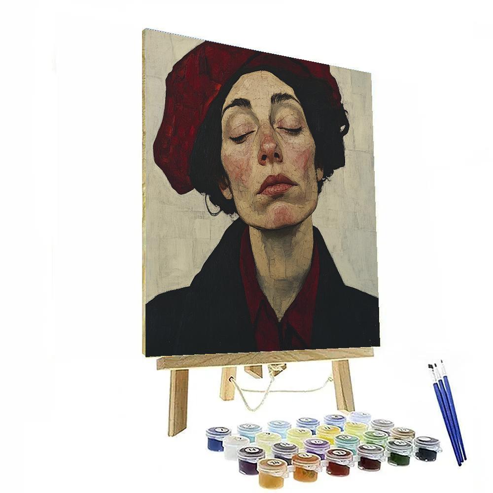 Egon Schiele Inspired Angular Portrait Paint by numbers kits