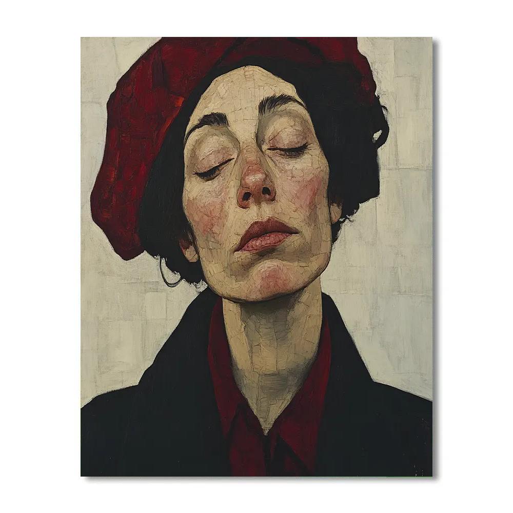 Egon Schiele Inspired Angular Portrait Paint by numbers kits