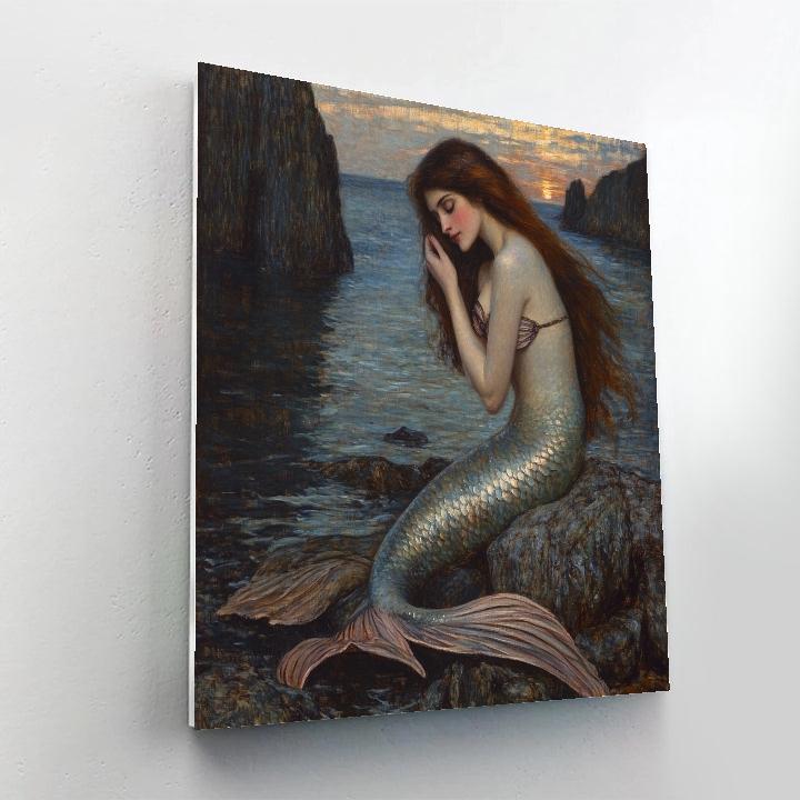 John William Waterhouse Inspired Mythical Mermaid Numbered painting kits