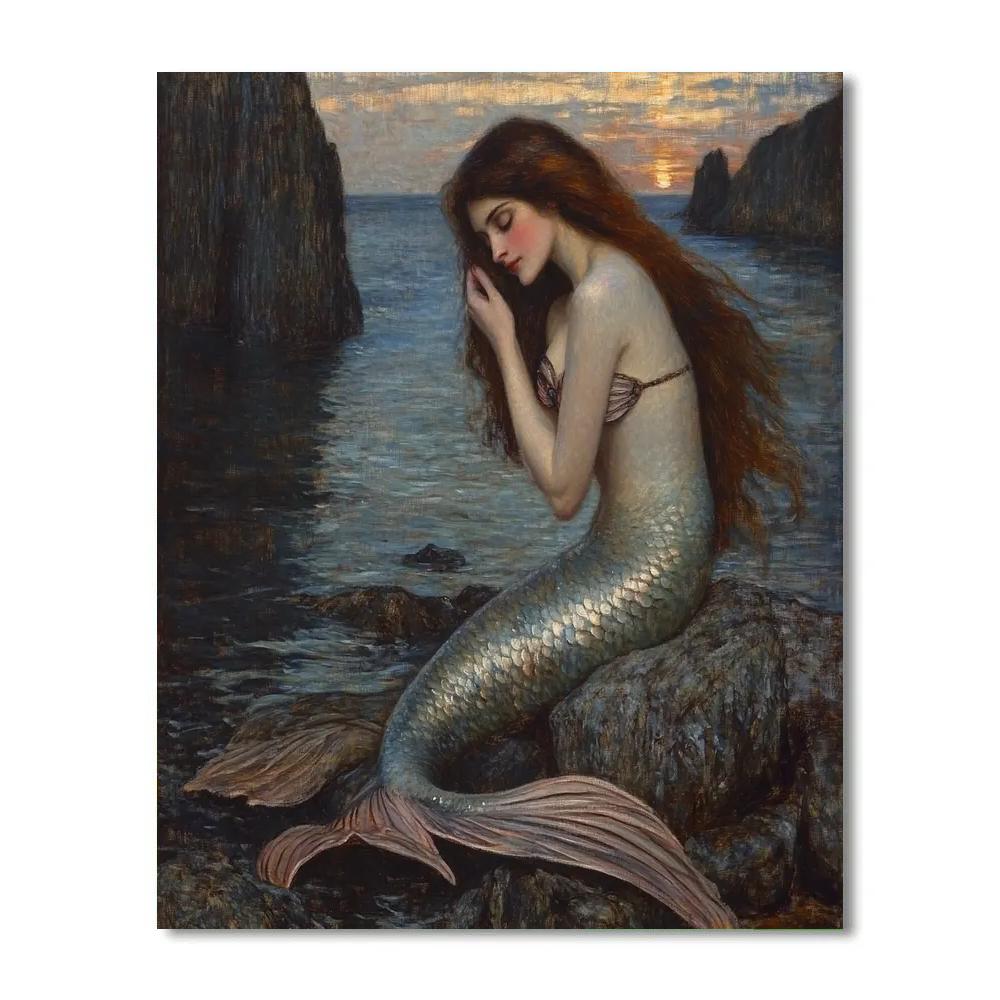 John William Waterhouse Inspired Mythical Mermaid Numbered painting kits