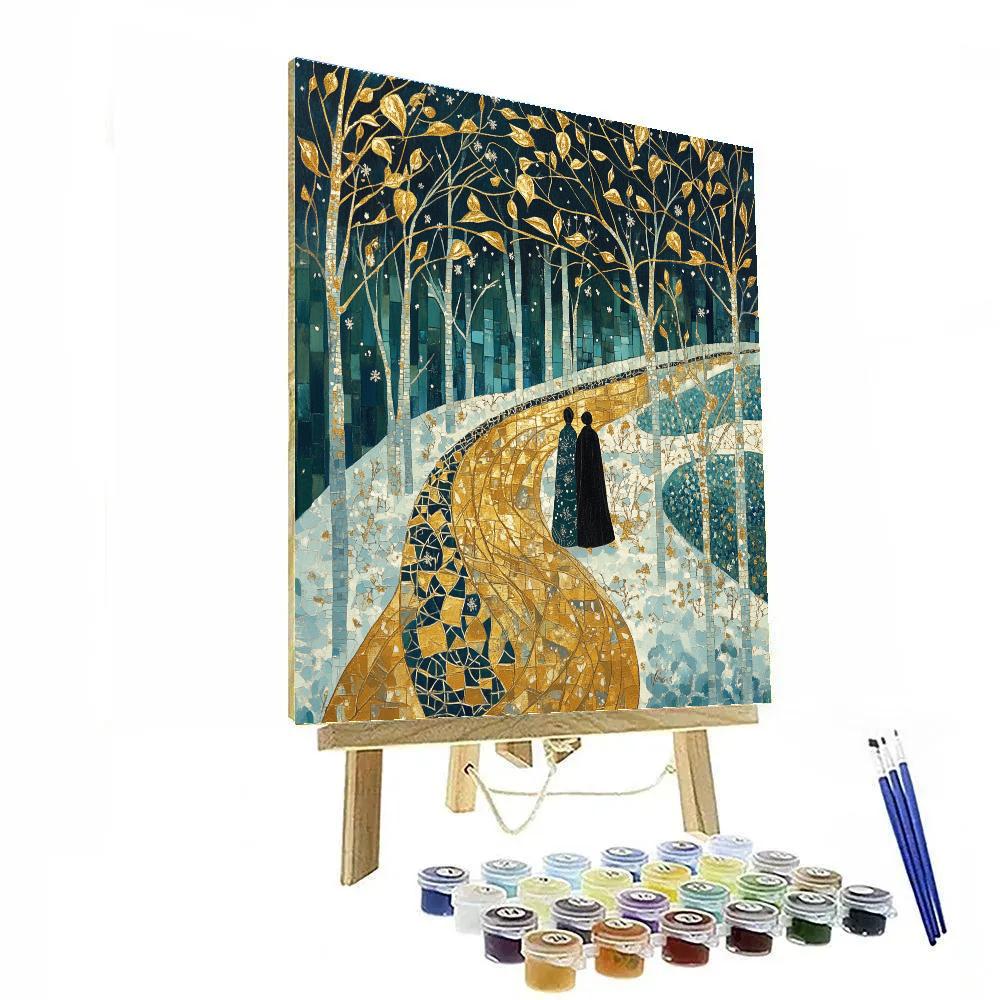 Gustave Klimt Inspired Winter Garden Paint by numbers art
