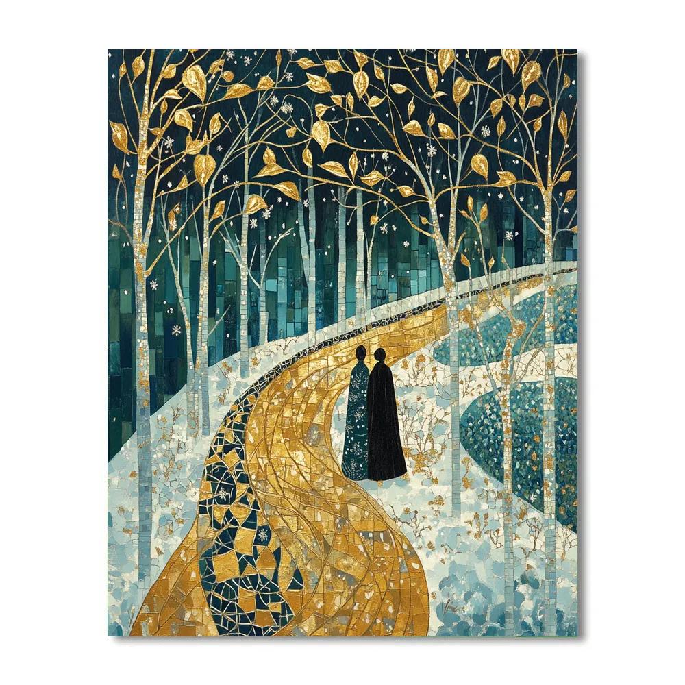 Gustave Klimt Inspired Winter Garden Paint by numbers art