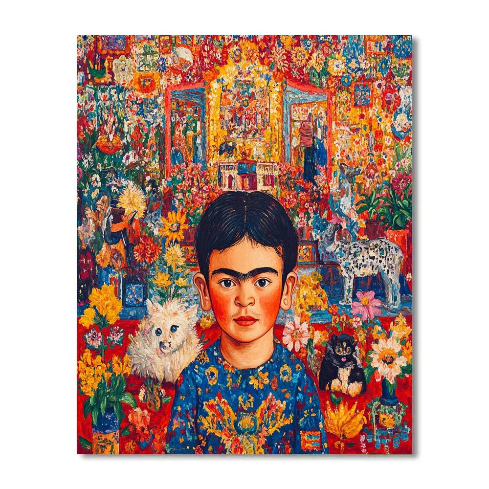 Frida Kahlo Inspired Symbolic Childhood Numbered painting kits