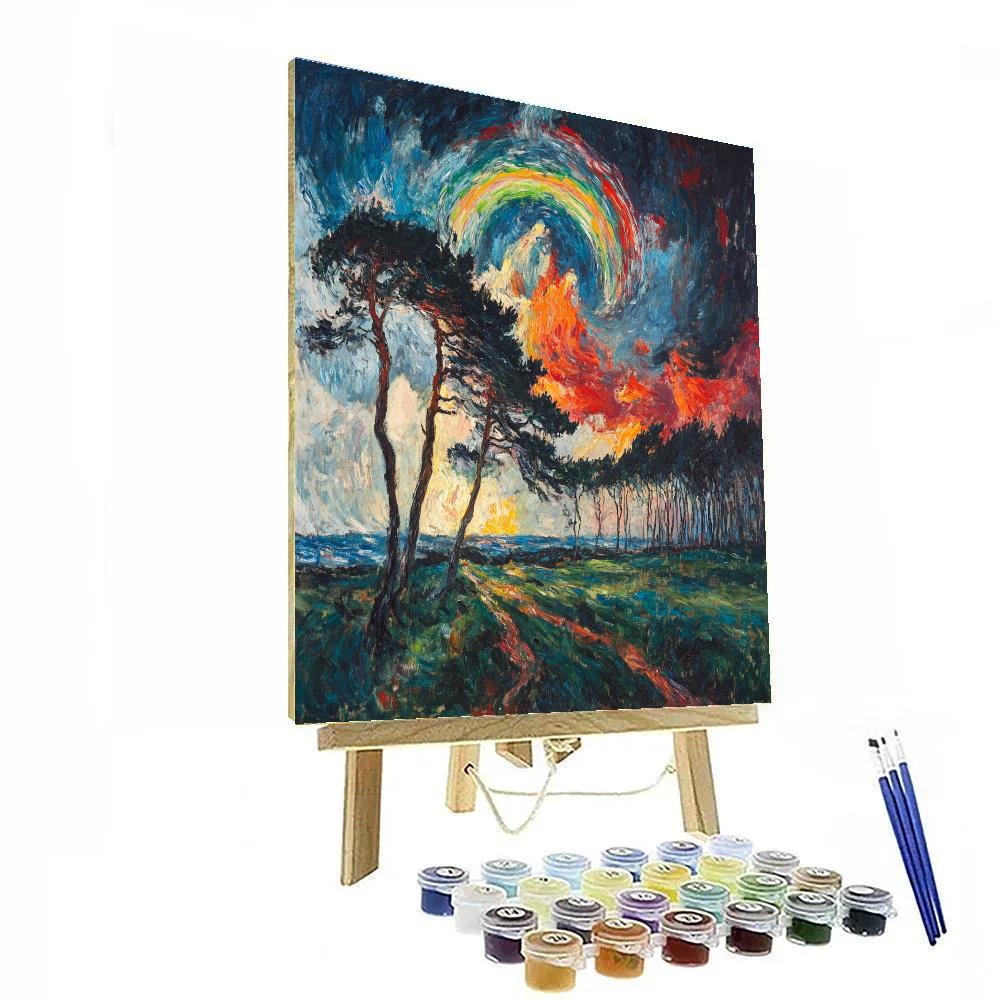 Edvard Munch Inspired Rainbow Storm paint by color