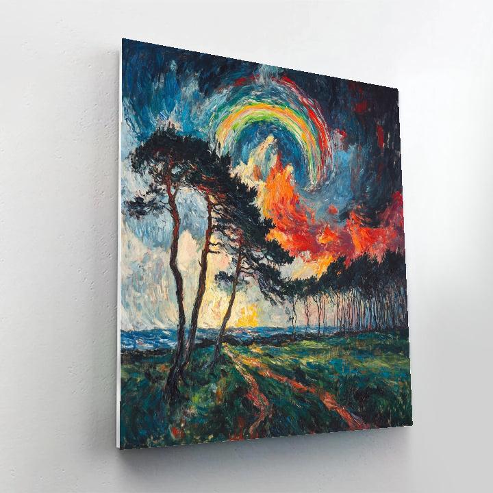 Edvard Munch Inspired Rainbow Storm paint by color