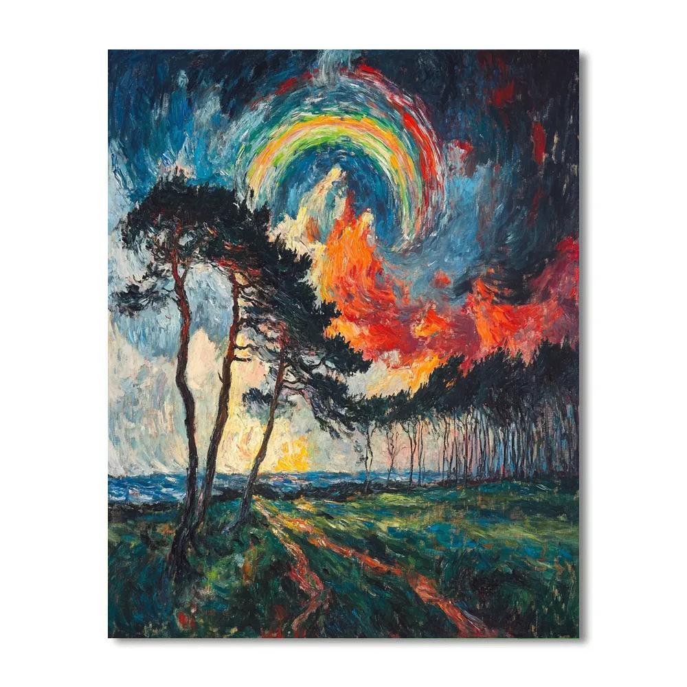 Edvard Munch Inspired Rainbow Storm paint by color