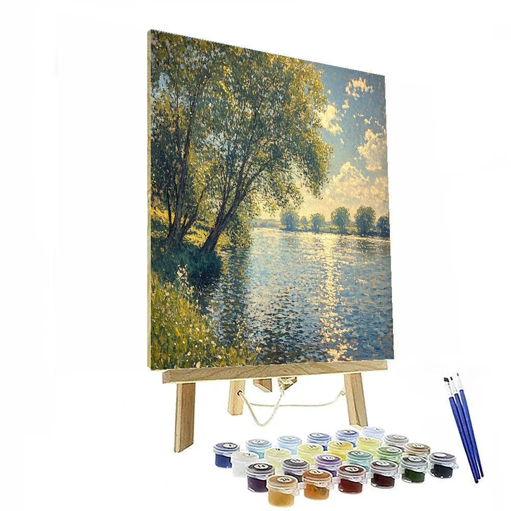 Alfred Sisley Inspired Riverside Landscape Numbered painting kits