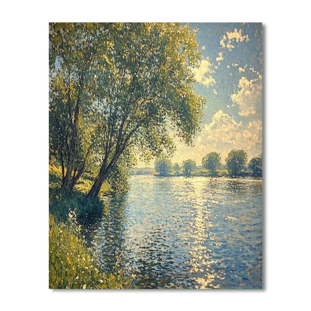 Alfred Sisley Inspired Riverside Landscape Numbered painting kits