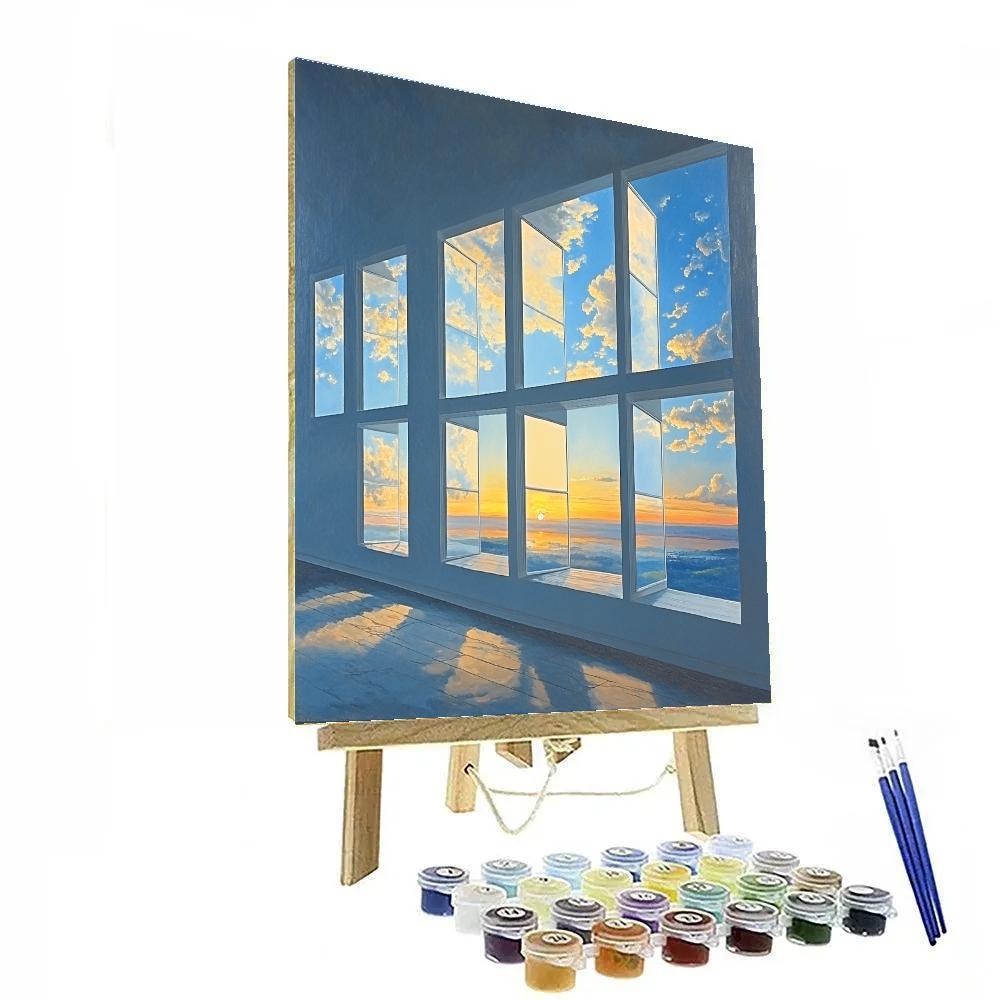 René Magritte Inspired Time Windows DIY paint by numbers