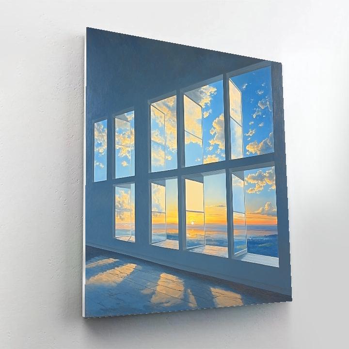 René Magritte Inspired Time Windows DIY paint by numbers