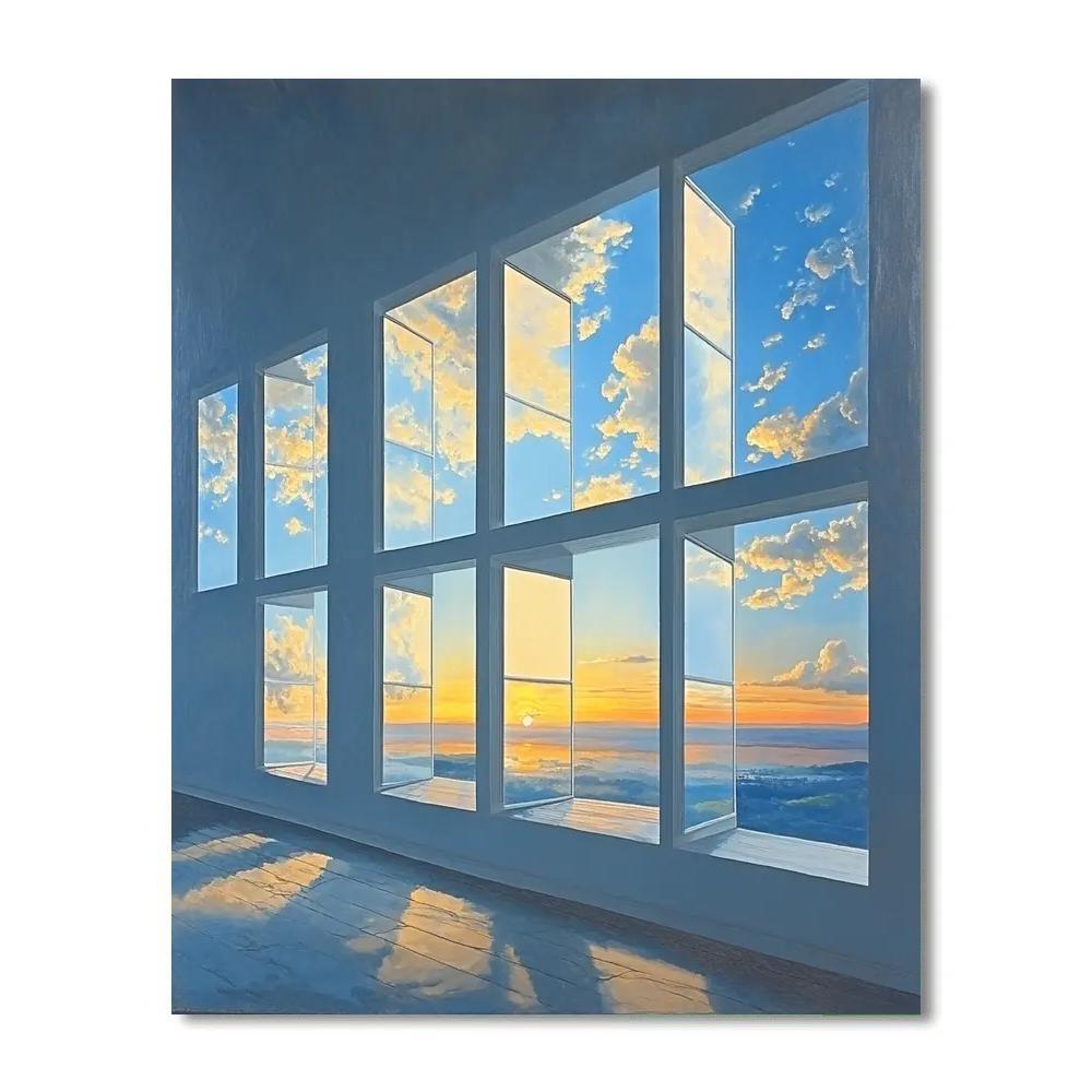 René Magritte Inspired Time Windows DIY paint by numbers