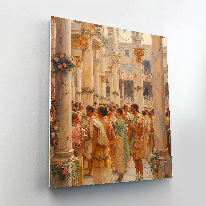 Lawrence Alma-Tadema Inspired Roman Festival paint by color