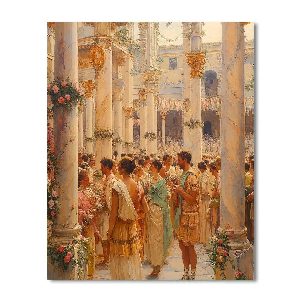 Lawrence Alma-Tadema Inspired Roman Festival paint by color