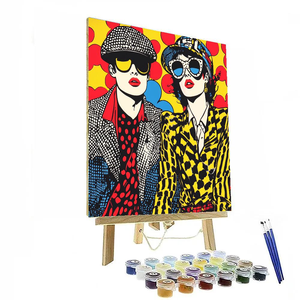 Roy Lichtenstein Inspired Comic Fashion Number painting