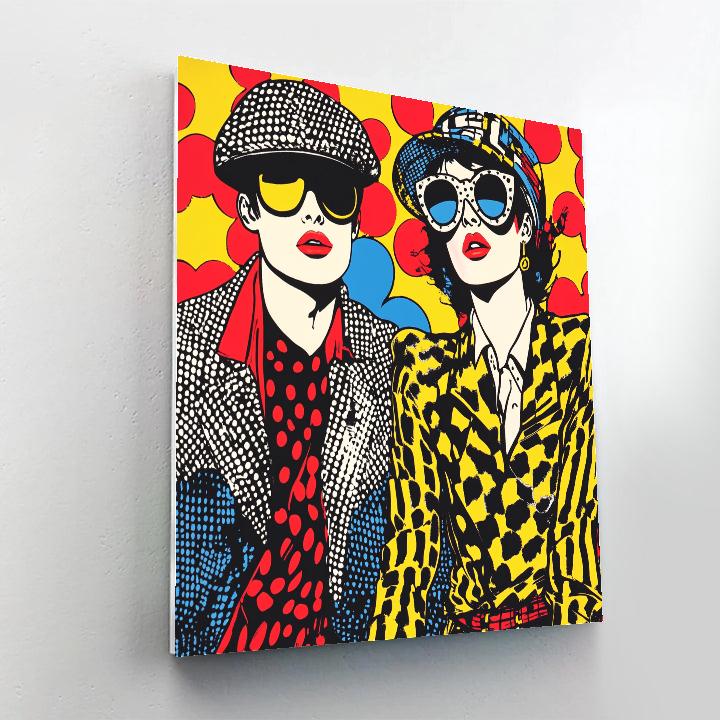 Roy Lichtenstein Inspired Comic Fashion Number painting