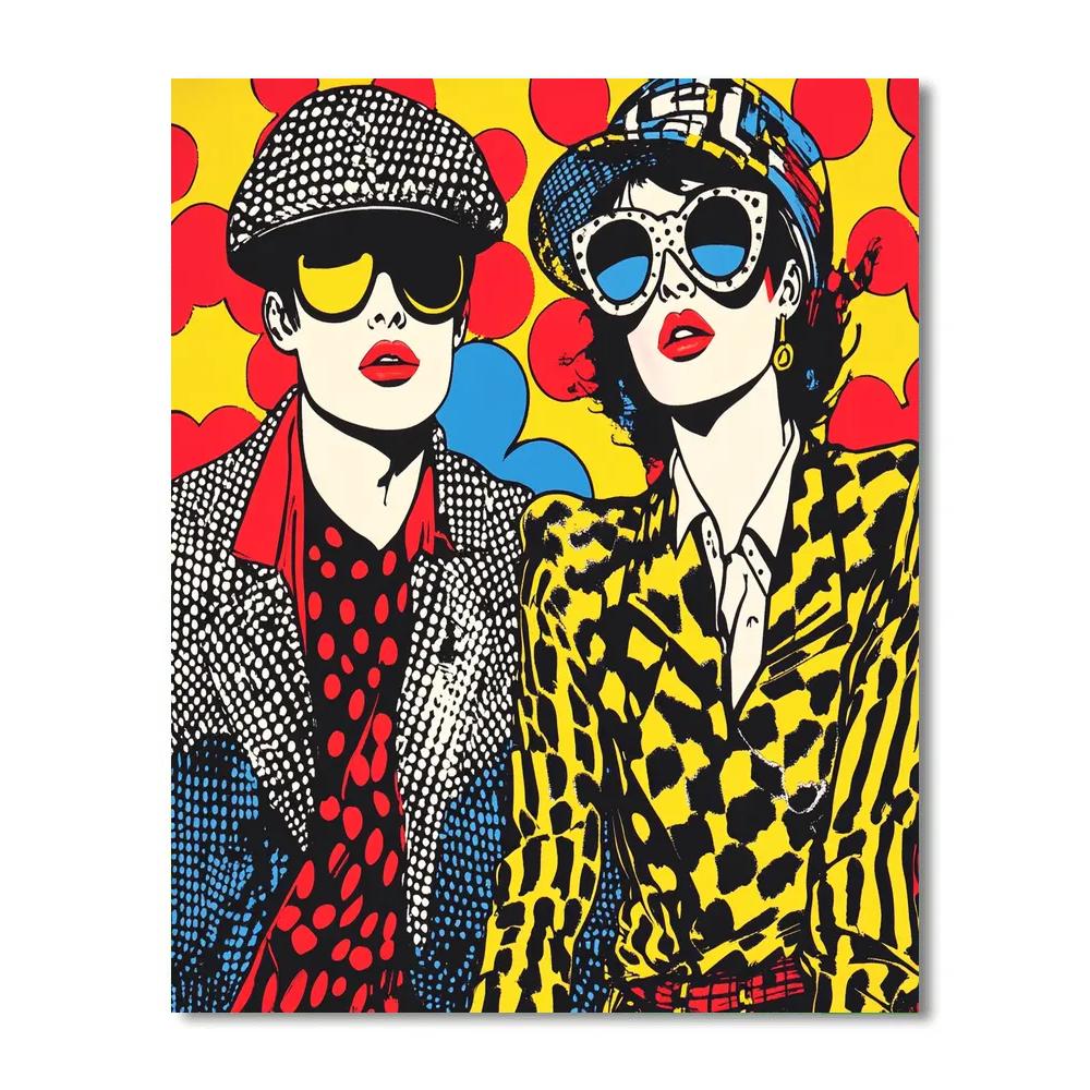 Roy Lichtenstein Inspired Comic Fashion Number painting