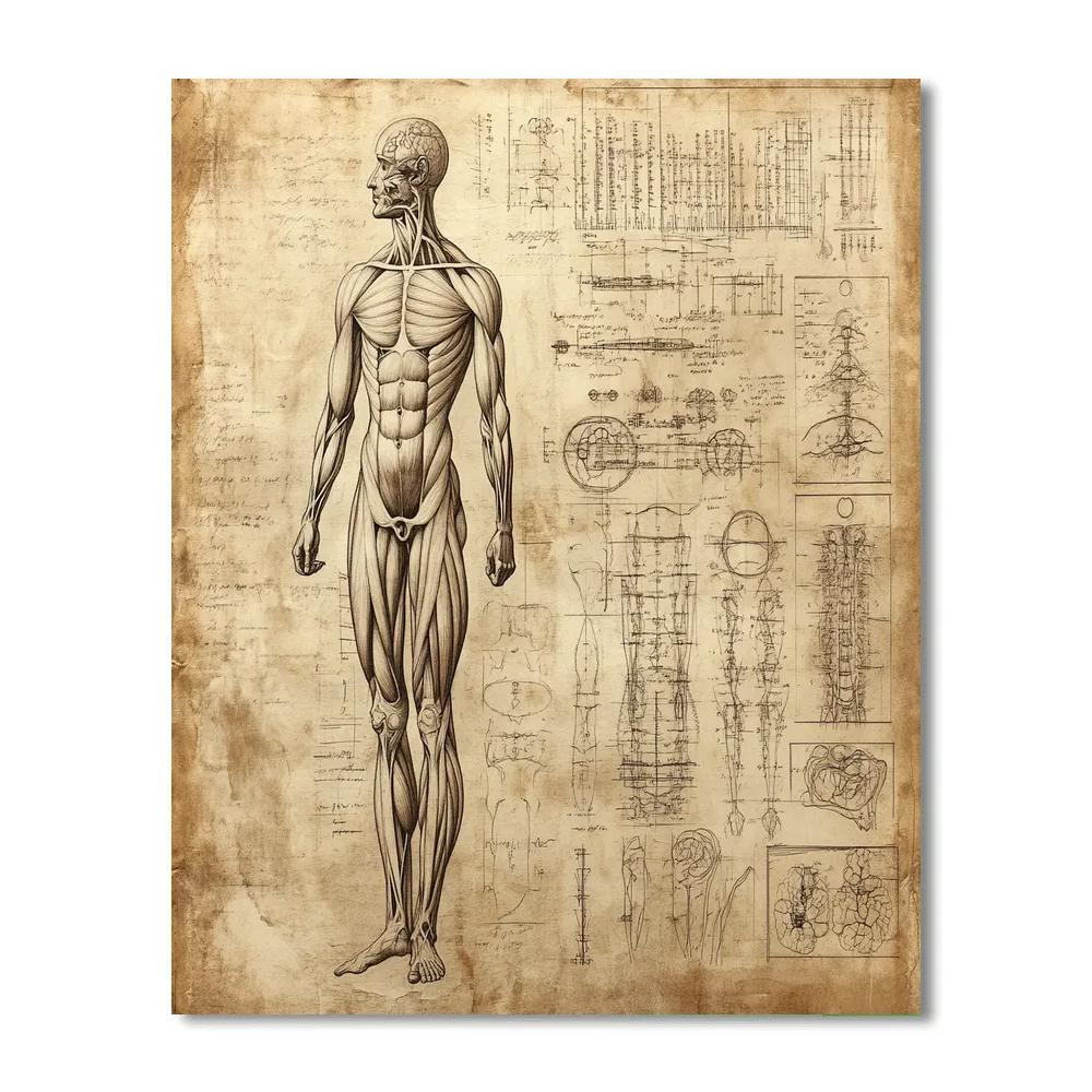 Leonardo Da Vinci Inspired Scientific Study paint by color