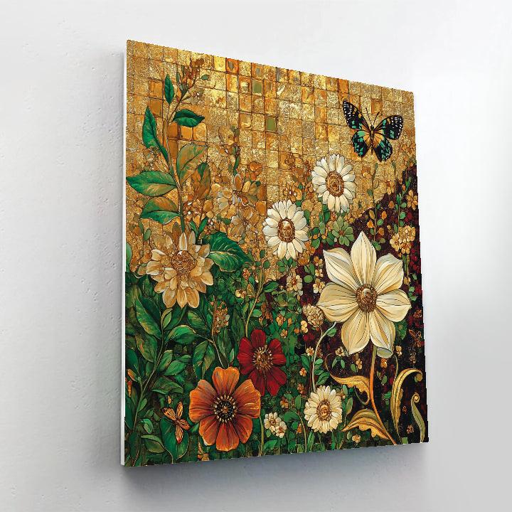 Gustav Klimt Inspired Golden Butterfly Garden DIY paint by numbers