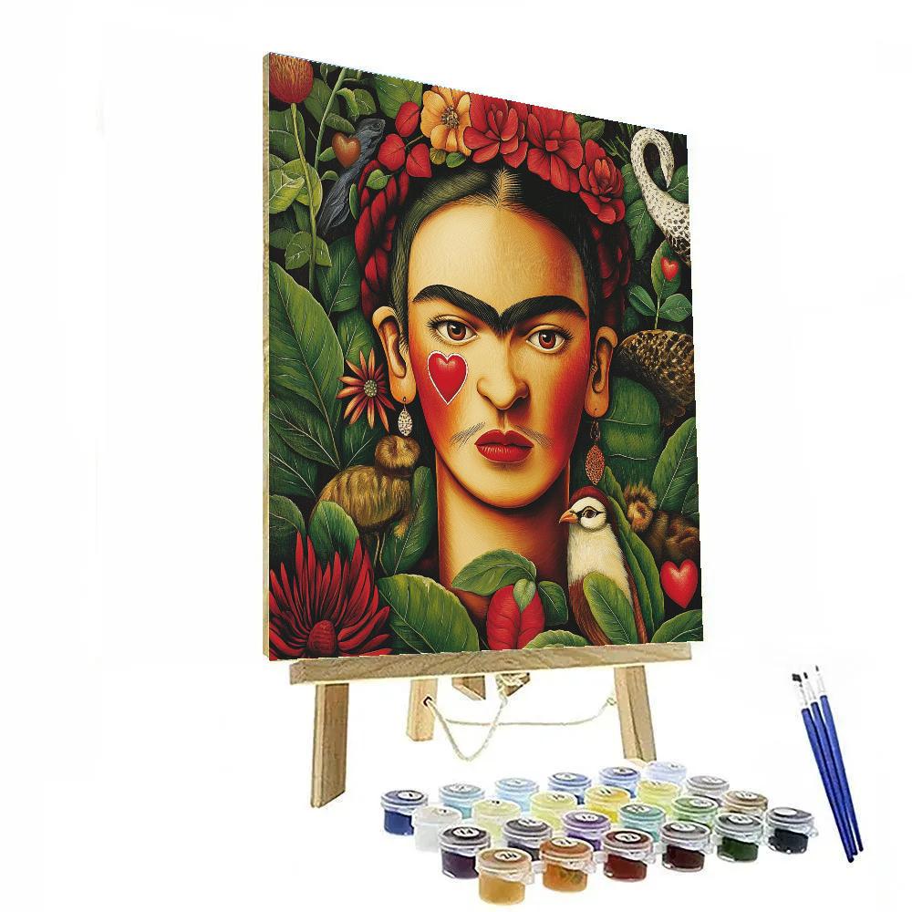 Frida Kahlo Inspired Symbolic Self Portrait Number painting