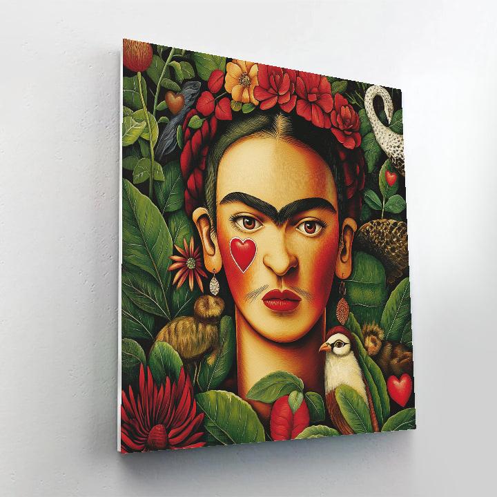 Frida Kahlo Inspired Symbolic Self Portrait Number painting