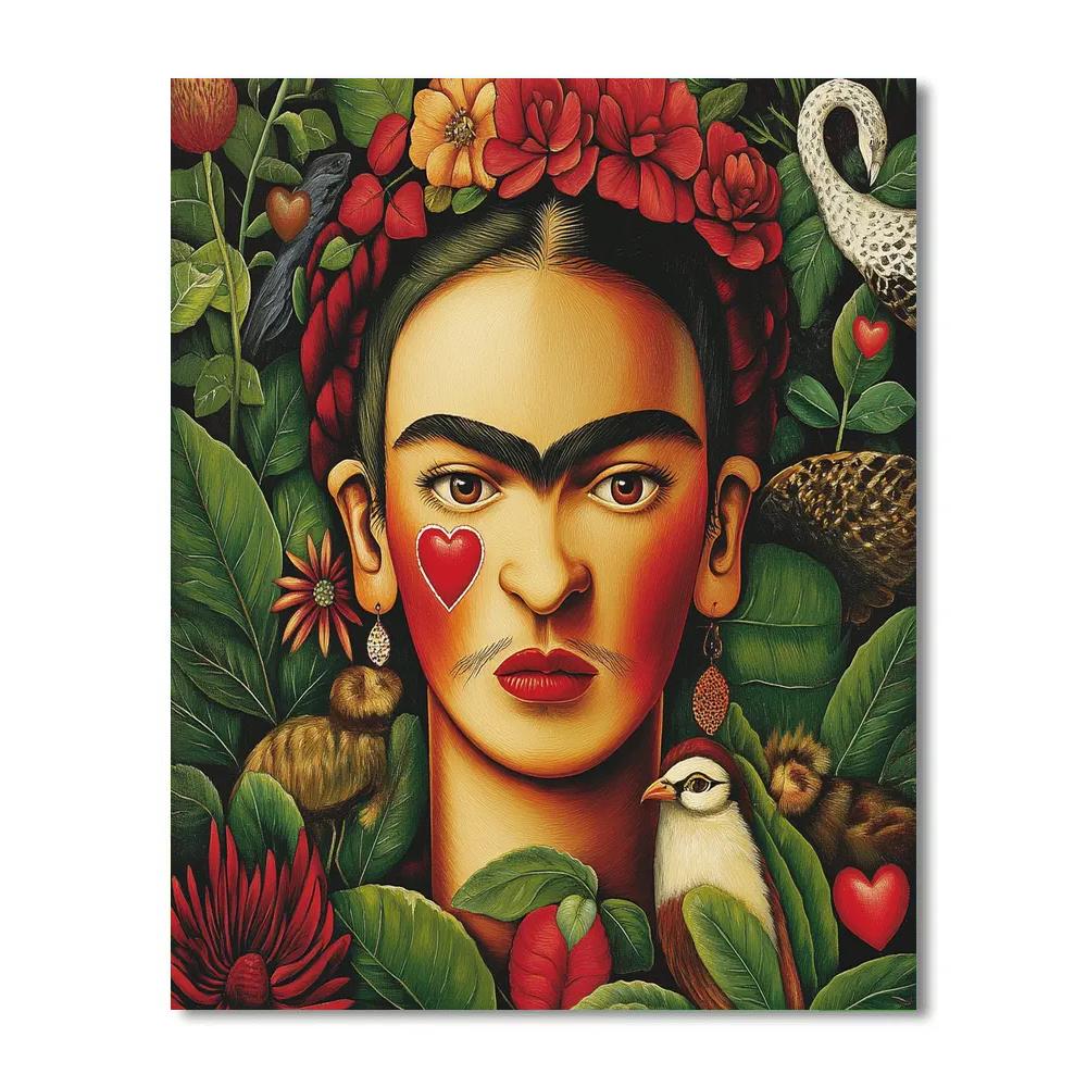 Frida Kahlo Inspired Symbolic Self Portrait Number painting