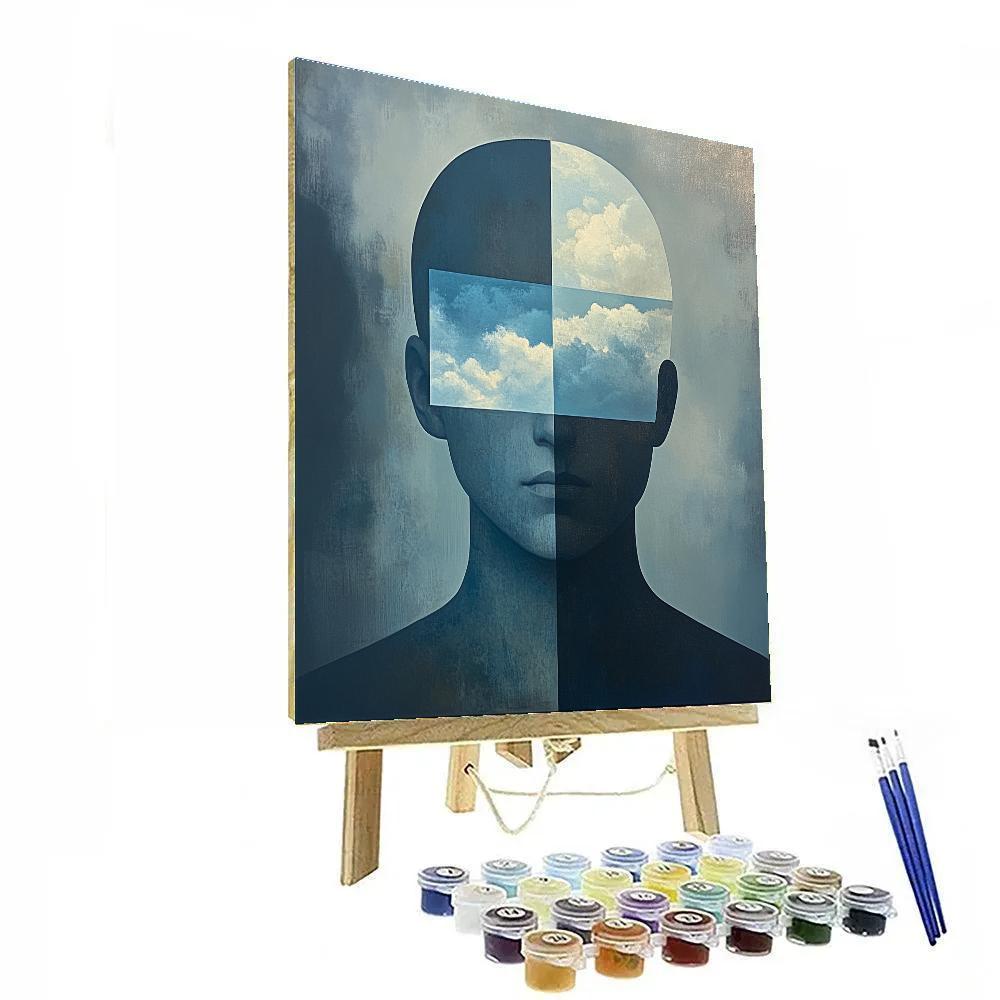 René Magritte Inspired Window Face paint by number