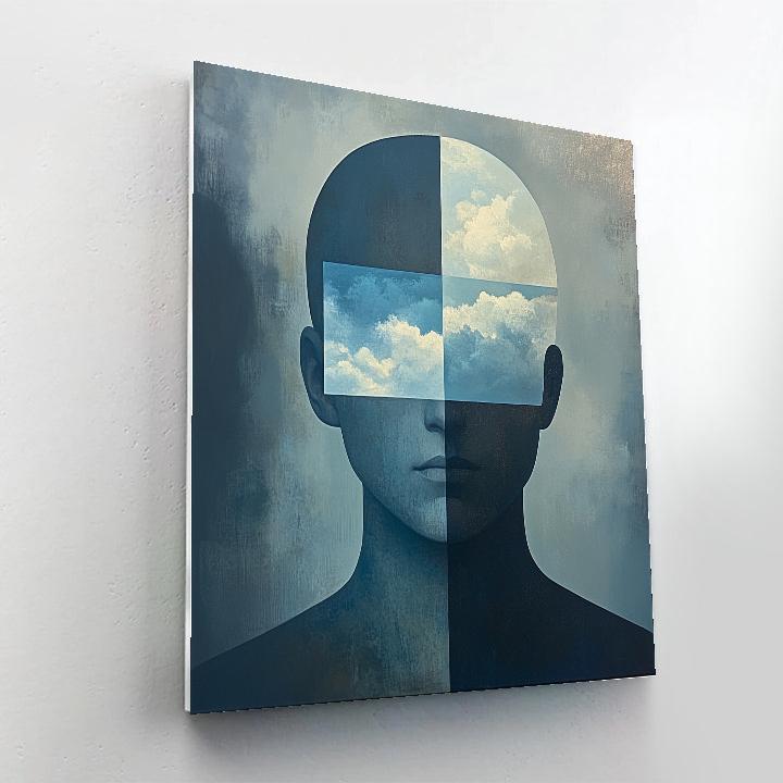 René Magritte Inspired Window Face paint by number