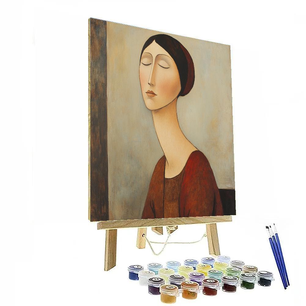 Amedeo Modigliani Inspired Graceful Lady paint by number