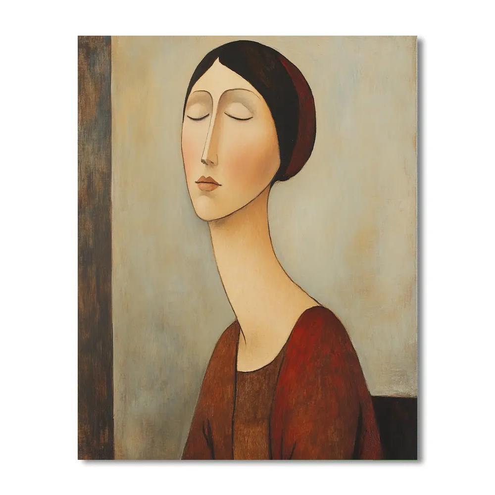 Amedeo Modigliani Inspired Graceful Lady paint by number