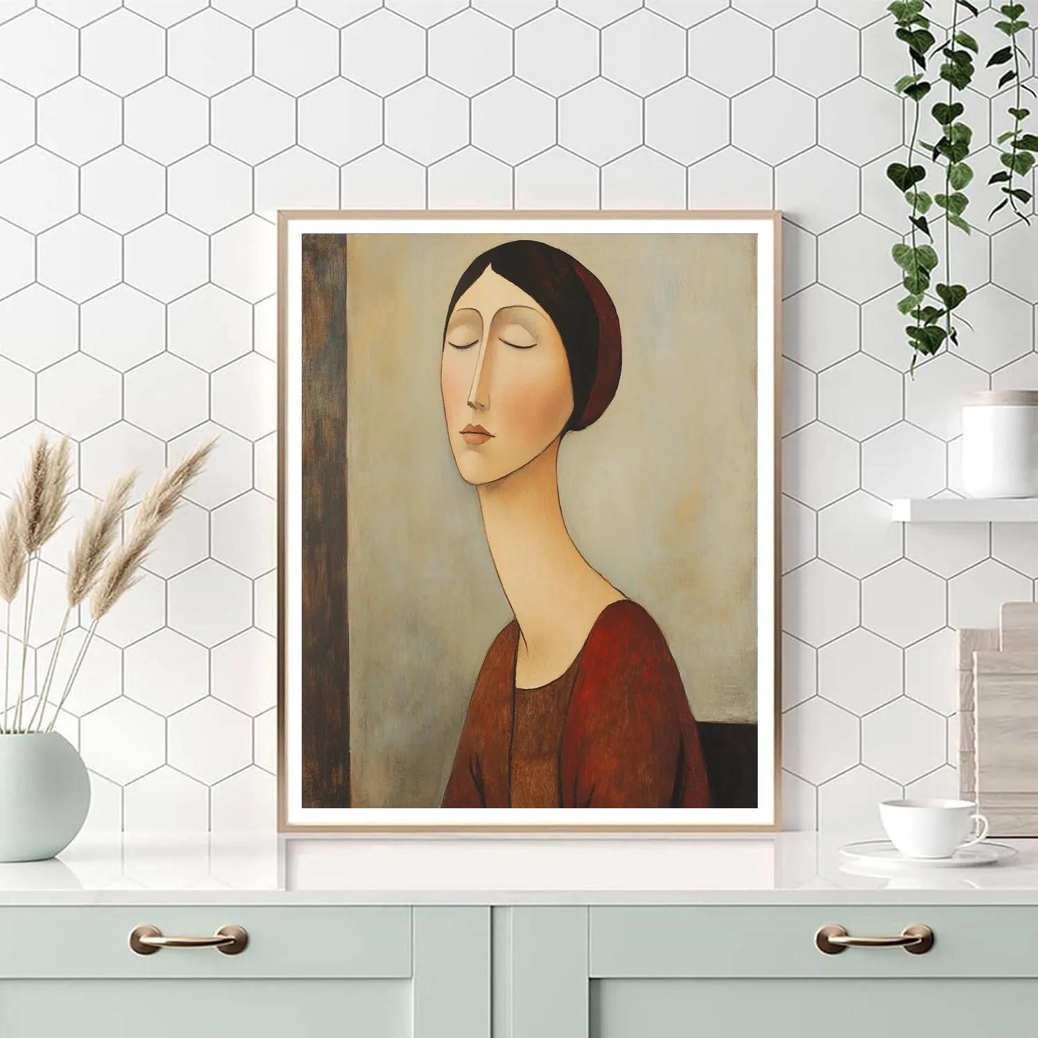 Amedeo Modigliani Inspired Graceful Lady paint by number