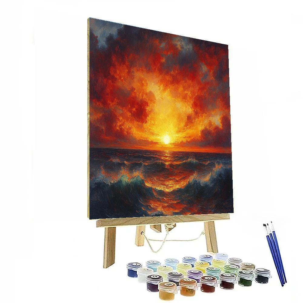 J.M.W. Turner Inspired Fiery Sunset Paint by numbers kits