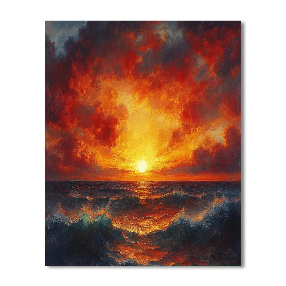 J.M.W. Turner Inspired Fiery Sunset Paint by numbers kits