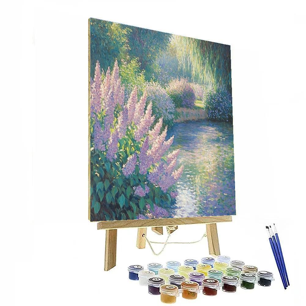 Monet Inspired Lilac Garden paint by numbers
