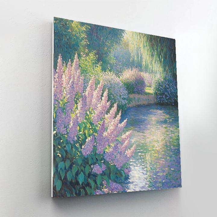 Monet Inspired Lilac Garden paint by numbers