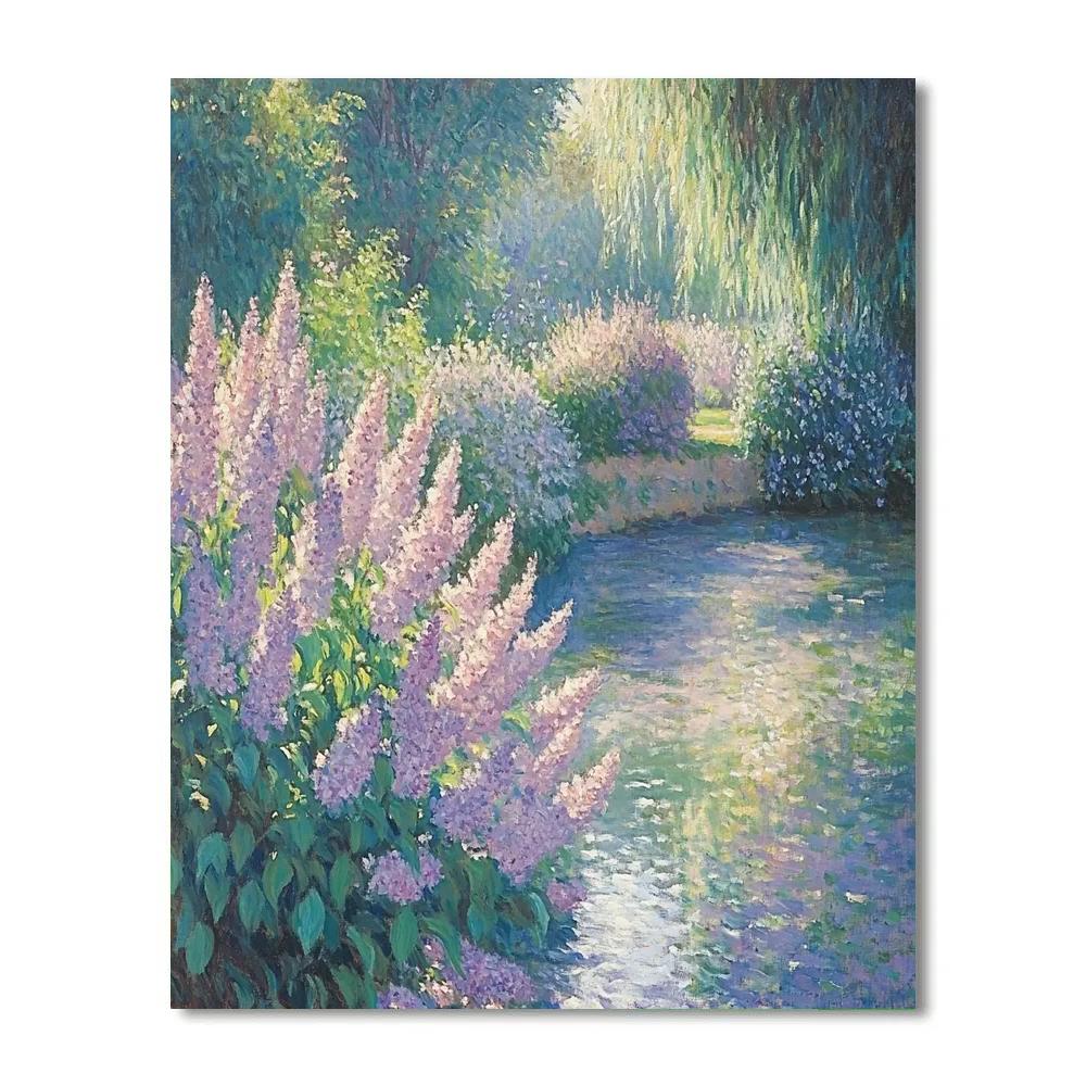 Monet Inspired Lilac Garden paint by numbers