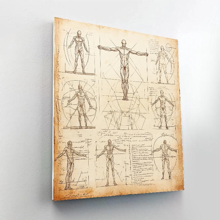 Leonardo Da Vinci Inspired Vitruvian Figures painting number kit
