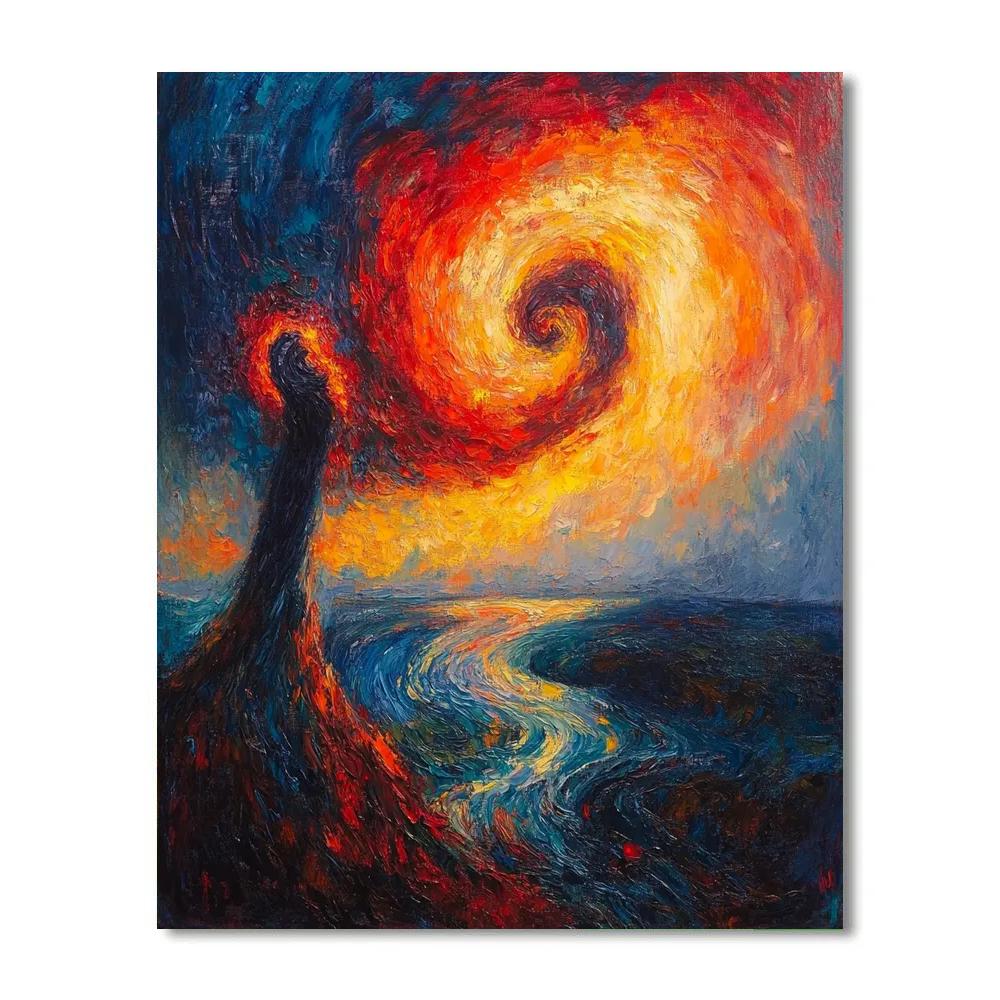 Edvard Munch Inspired Scream Storm Painting by numbers kit