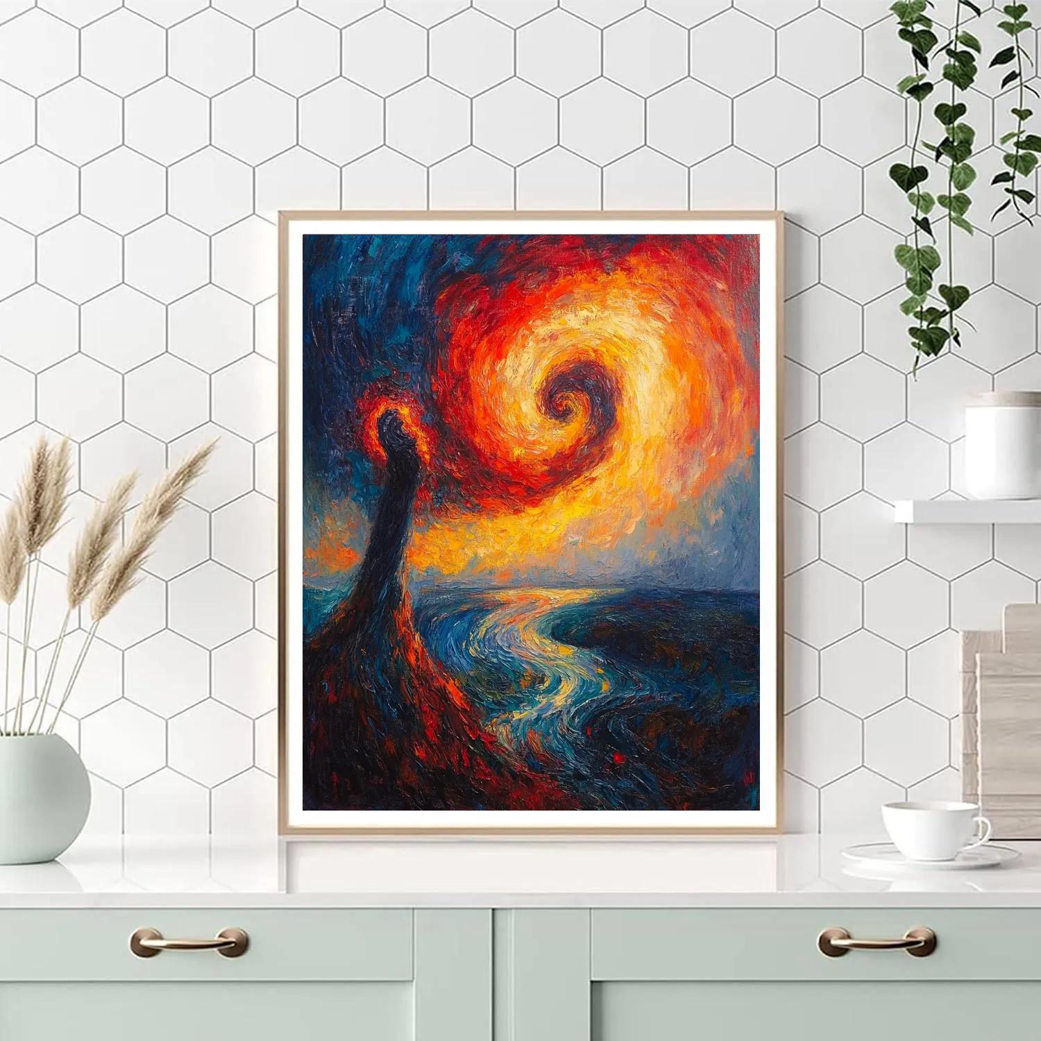 Edvard Munch Inspired Scream Storm Painting by numbers kit