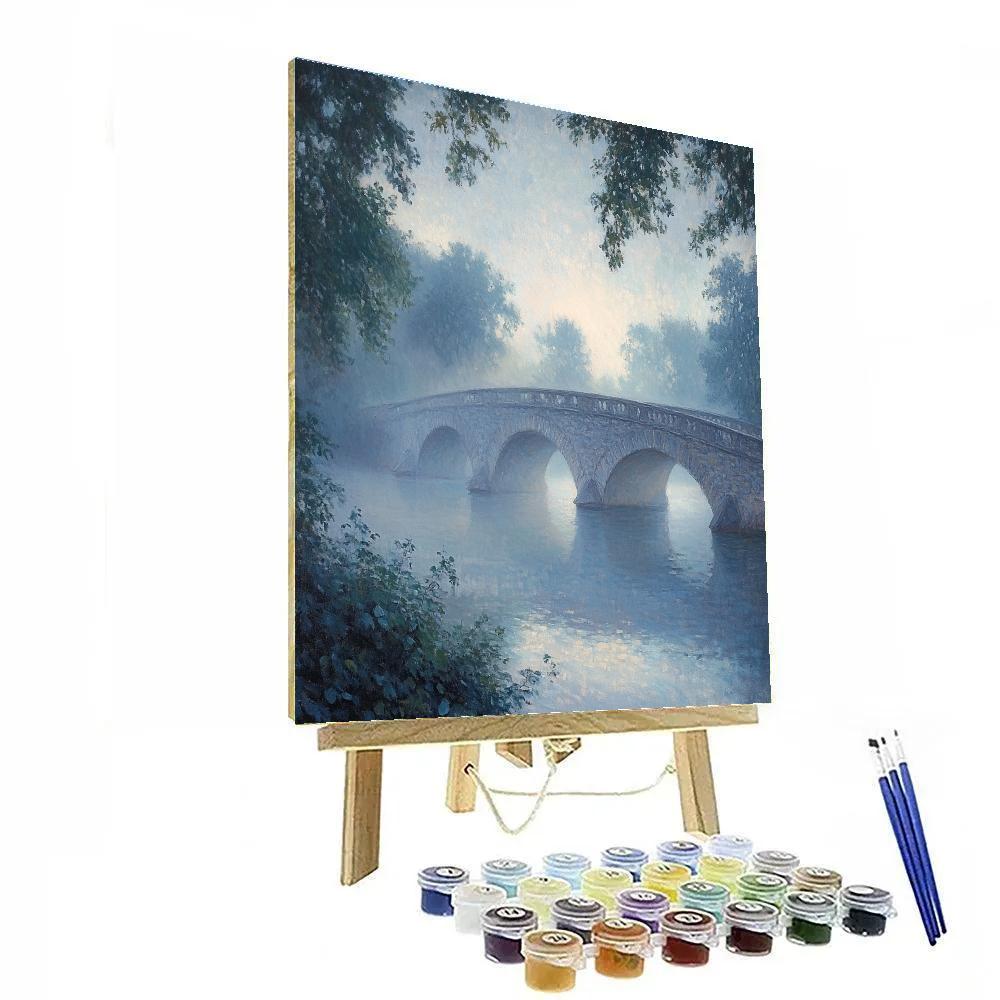 Claude Monet Inspired Foggy Morning Bridge paint by number