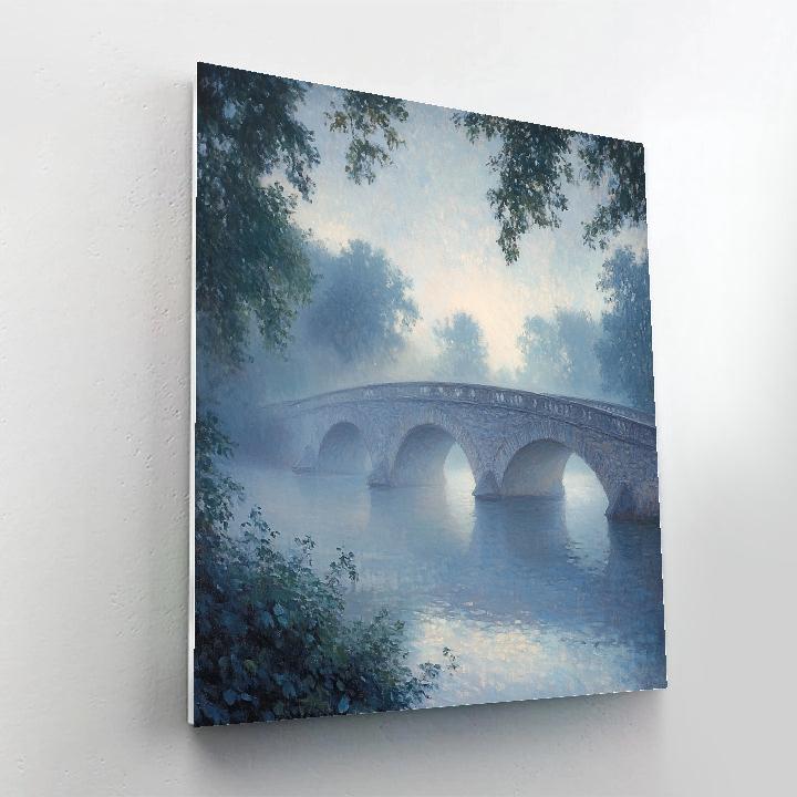 Claude Monet Inspired Foggy Morning Bridge paint by number