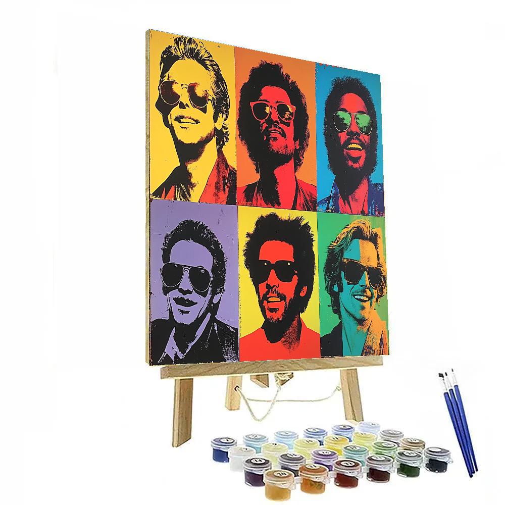Andy Warhol Inspired Pop Music Icons paint by number